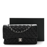 Caviar Quilted Medium Double Flap Black