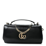 Lambskin Mini GG Milano Top Handle Shoulder Bag Black