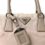 Nylon Saffiano Bi-Color Tote Grey