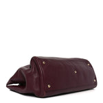 Pebbled Calfskin Large Bamboo Shopper Tote Burgundy