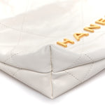 Shiny Calfskin Quilted Mini Chanel 22 White