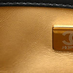 Lambskin Quilted Mini Pearl Crush Flap Black