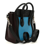 Smooth Calfskin Nano Tri-Color Luggage Turquoise