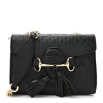 Microguccissima Mini Emily Chain Shoulder Bag Black