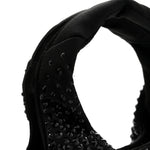 Satin Crystal Soft Padded Small Double Handled Shoulder Bag Black