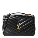 Lambskin Chevron Quilted Large LouLou Black