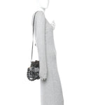 Wool Vitello Grace Small Houndstooth Mini Mon Tresor Bucket Bag Grigio Anthracite