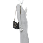 Calfskin Quilted Hobo Black