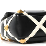 Nappa Large Roman Stud Shoulder Bag Black White