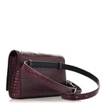 Calfskin Crocodile Embossed Monogram Kate Belt Bag Burgundy