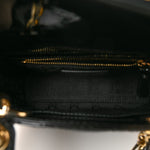 Patent Cannage Mini Lady Dior Black