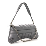 Nappa Vertical Matelasse Medium Maxi Horsebit Chain Shoulder Bag Grey