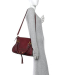 Calfskin Medium Marcie Satchel Stormy Red