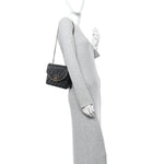 Patent Quilted Chain Around Heart Flap Black