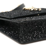 Coarse Glitter Pearl Varenne Shoulder Bag Black