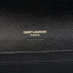 Grain De Poudre Matelasse Chevron Monogram Envelope Clutch Black