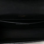 Grain De Poudre Textured Mixed Matelasse Triquilt Medium Monogram Satchel Black