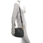 Grained Calfskin Mini Hayley Hobo Black