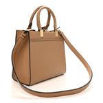 Vitello Santa Barbara Woven Logo Small Fendi Sunshine Shopper Tote Cappucino