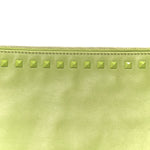 Vitello Large Rockstud Zip Wristlet Pouch Pop Apple