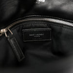 Lambskin Quilted Medium Loulou Puffer Monogram Chain Satchel Black