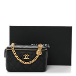Caviar Quilted Sweetheart Vanity Case Black