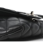 Calfskin Quilted CC Uniform Flap Belt Bag Black