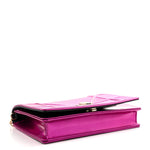 Metallic Patent Micro-Cannage Diorama Wallet on Chain Pouch Pink
