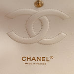 Caviar Quilted Medium Double Flap White