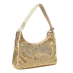 Satin Crystal Mini Re-Edition 2000 Bag Platino