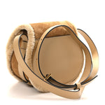 Suede Calfskin Shearling Small Marcie Saddle Bag Summery Beige