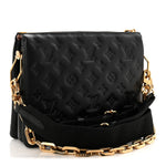 Lambskin Embossed Monogram Coussin PM Black