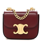 Shiny Calfskin Mini Chain Claude Burgundy