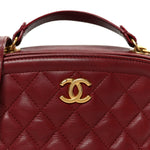 Calfskin Quilted CC Small Vanity Case Dark Red