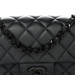 Lambskin Quilted Mini Rectangular Flap So Black