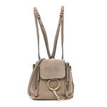 Suede Calfskin Mini Faye Backpack Motty Grey