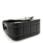 Lambskin Resin Crystal Square Quilted Mini Monacoco Flap Black