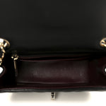 Lambskin Chevron Quilted Mini Square Flap Black