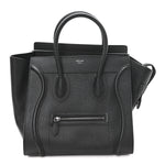 Drummed Calfskin Mini Luggage Black