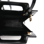 Brushed Calfskin Mini Wanda Top Handle Bag Black