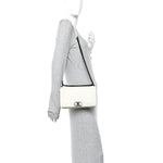 Calfskin Quilted Medium Boy Flap White