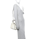 Cuoio Romano Snakeskin Selleria Mini Peekaboo Iconic Satchel White Stone