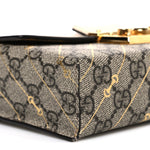 GG Supreme Monogram Calfskin Horsebit Print Mini Padlock Top Handle Shoulder Bag Beige Ebony Light Pink