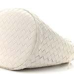 Calfskin Intrecciato Small Castello Bucket Bag White