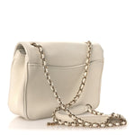 Lambskin CC Mania Flap Bag White