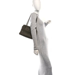 Washed Calfskin Diamond Stitch Hamptons Shopping Tote Green