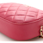 Caviar Quilted Camera Case Dark Pink