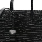 Calfskin Crocodile Embossed Baby Sac De Jour Black