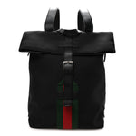 Techno Canvas Web Single Buckle Backpack Black