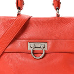 Grained Calfskin Large Sofia Satchel Sunset